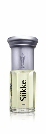 Sükke 3 ml floral fragrance bottle, high-quality and long-lasting essence with powdery rose notes, displayed on white background.